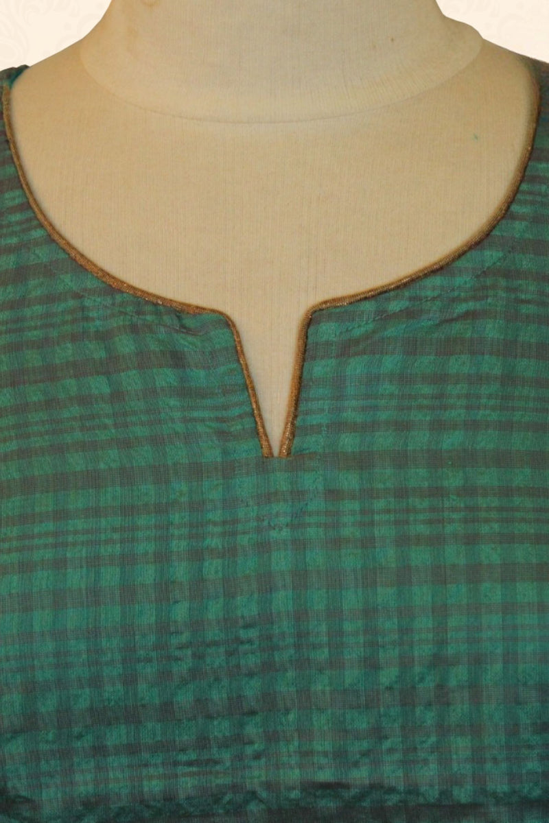 Dual Tone Silk Cotton Short Kurti with Indian Kurti design