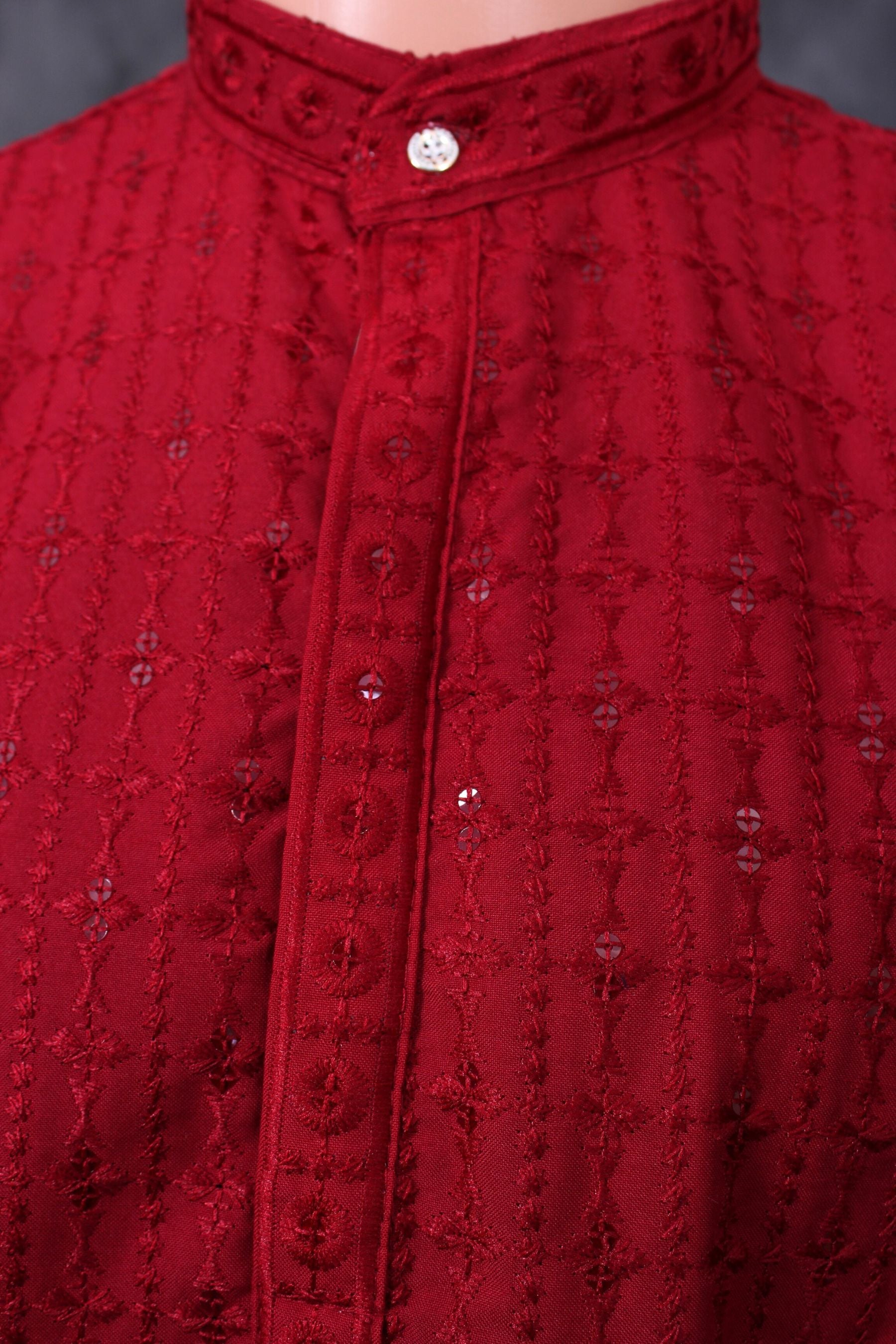 Handcrafted Men's Lakhnavi Kurta with Resham Embroidery - JCS Fashions