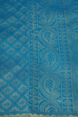 Blue Kanchipuram Handloom Silk Masterpiece with Grand - View 4 - JCS Fashions