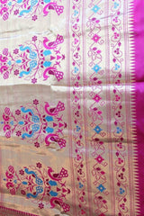 Soft Silk Paithani Saree - Gold Zari Detail - JCSFashions