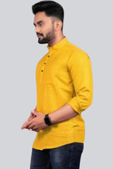 Modern Fusion Men's Short Kurtas in Solid Colors  by JCS Fashions