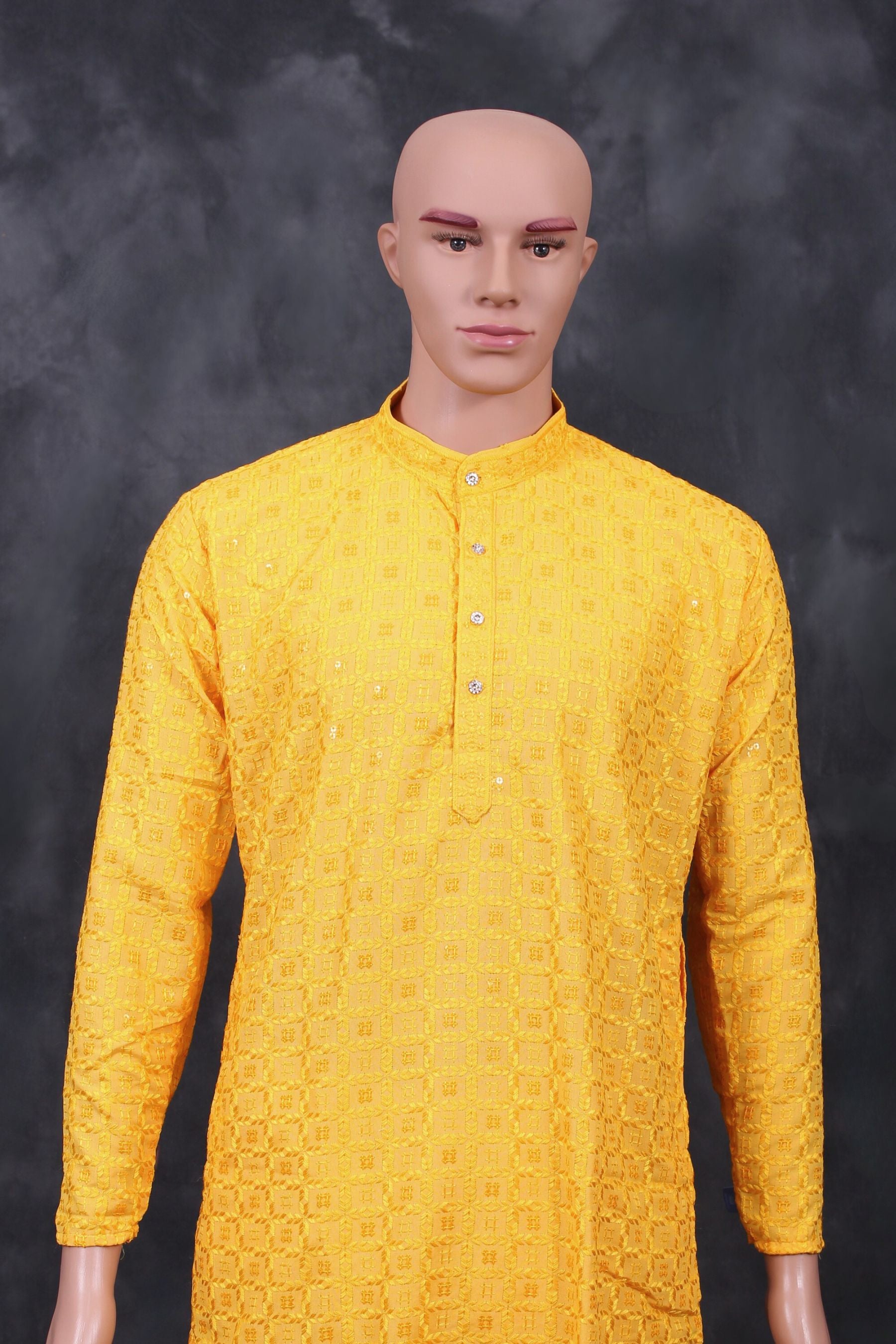 Men's Luxurious Lakhnavi Kurta - Elegant, Handcrafted Ethnic Ensemble