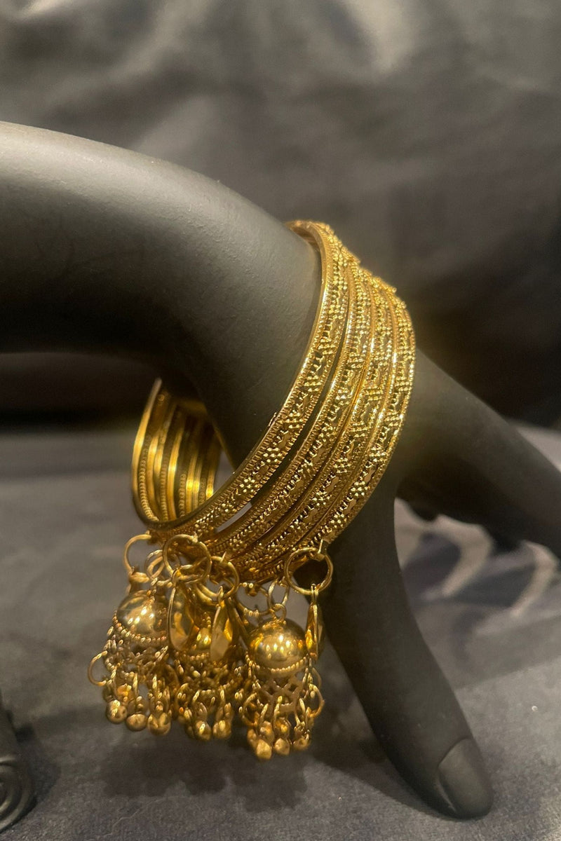 Timeless Chic: Antique Bangles with Hanging Jhumka | JCS Fashions