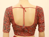Red Kalamkari Cotton Padded Blouse - Readymade
