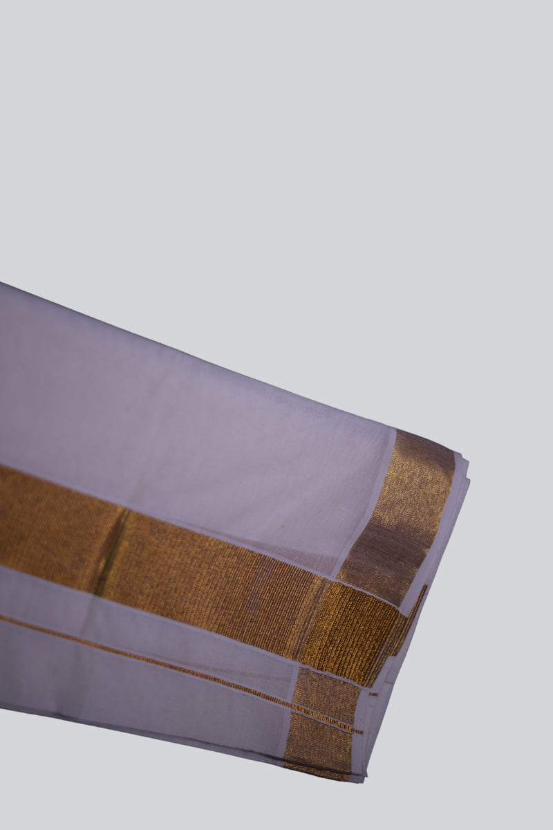 Exquisite Men's Cotton Angavastram/Towel: Gold Zari Lines |JCS Fashions