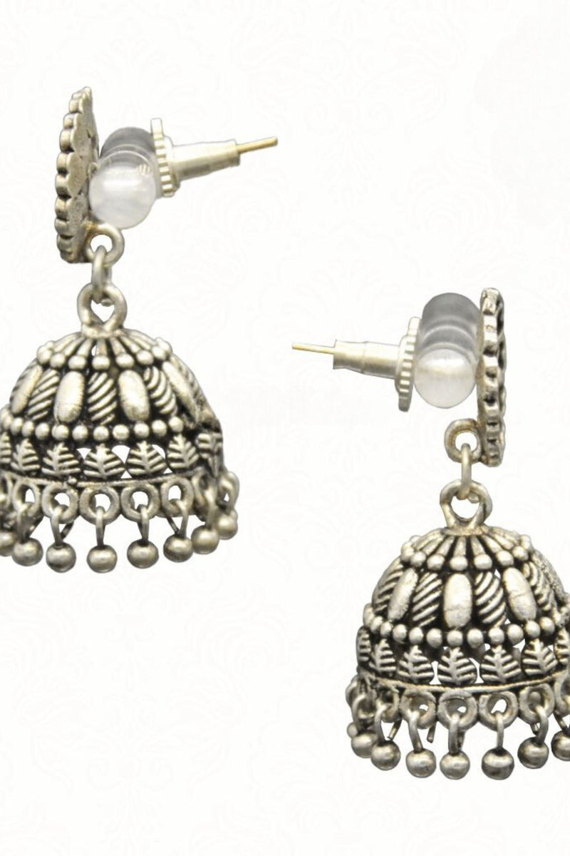 Precious Oxidised Silver Plated Handmade Jhumka Jhumki Earrings