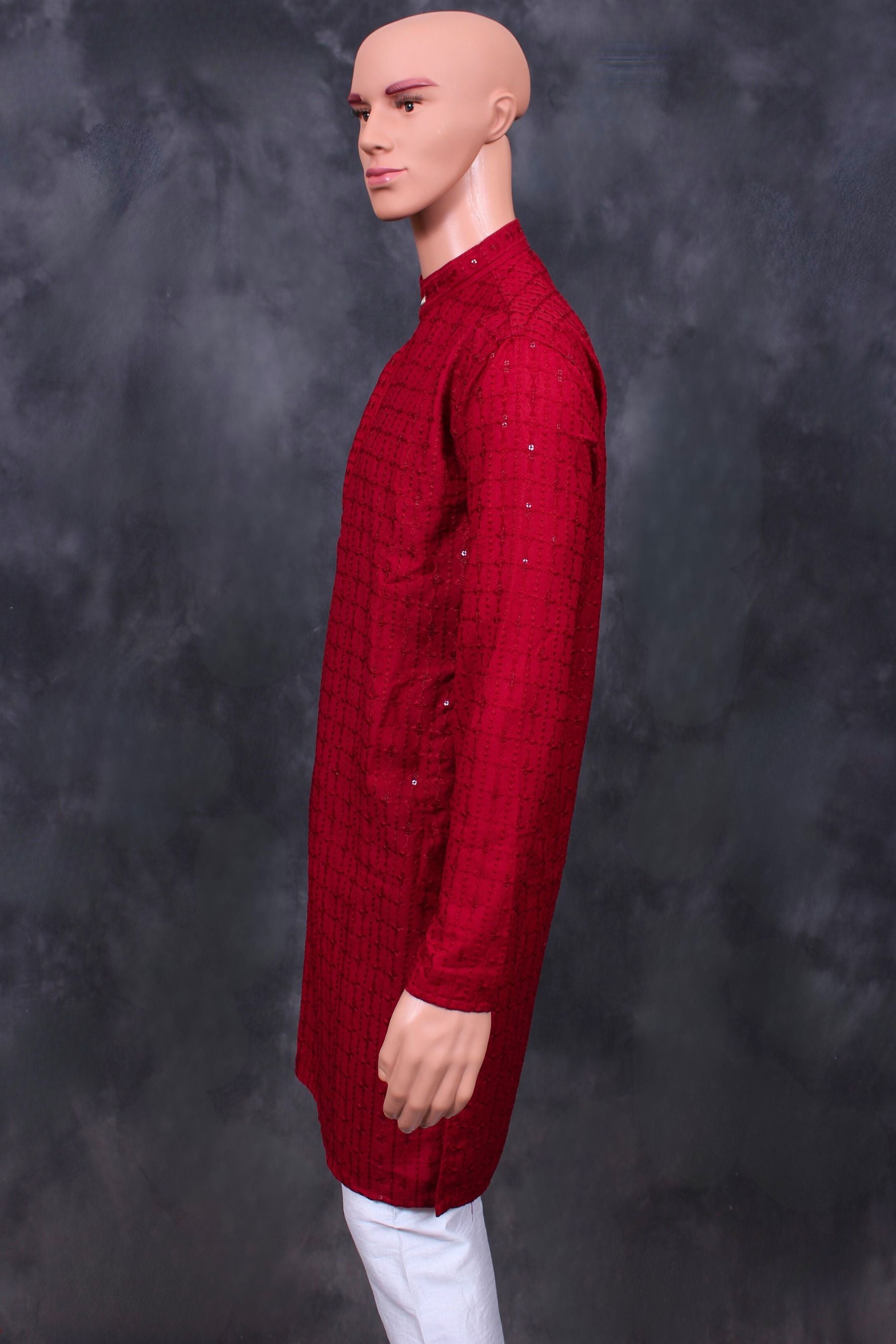 Handcrafted Men's Lakhnavi Kurta with Resham Embroidery - JCS Fashions