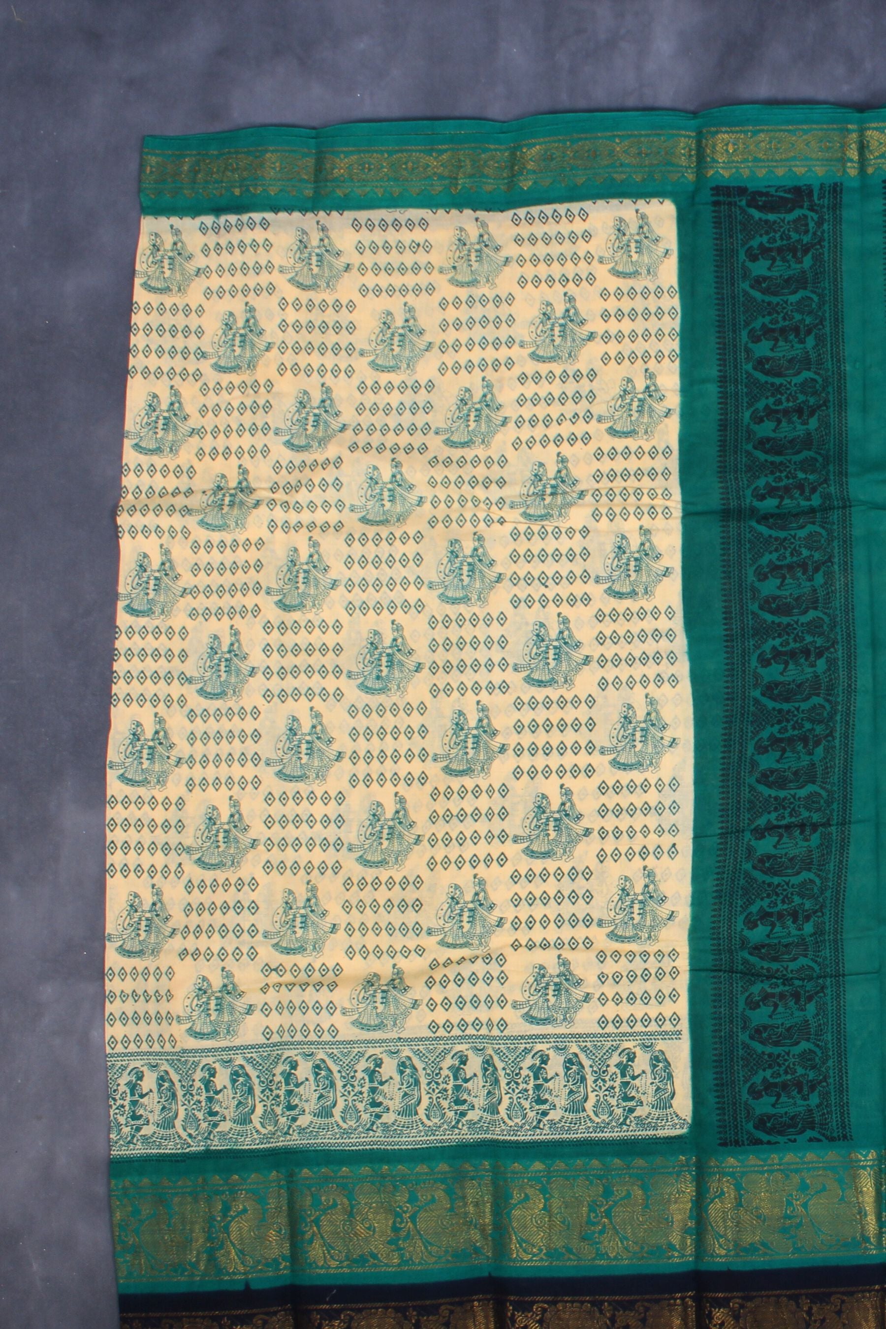 Madurai Pure Sungudi Cotton Saree with Elegant Double Borders Saree JCS Fashions