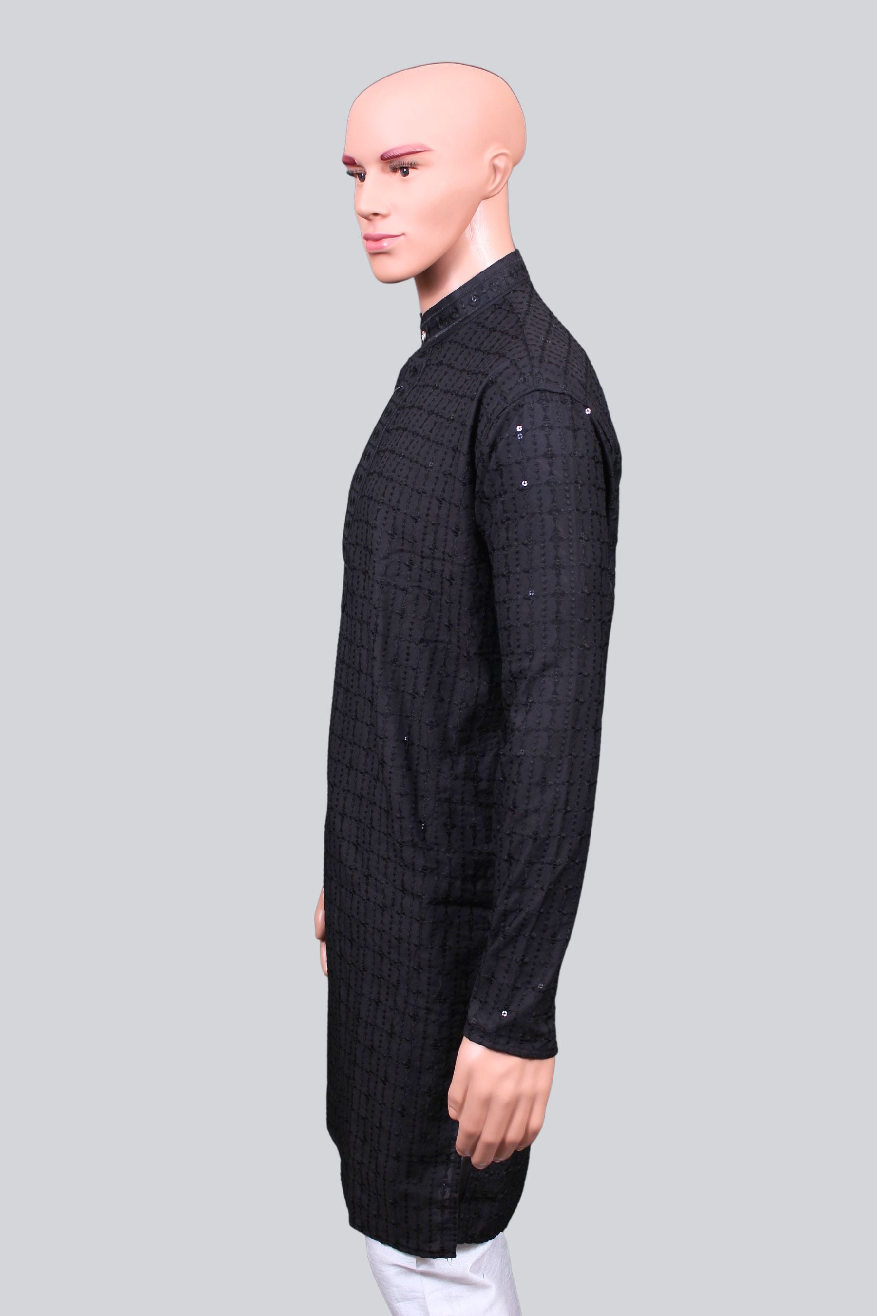 Men's Premium Lakhnavi Kurta-Traditional Embroidery & Sequence Work
