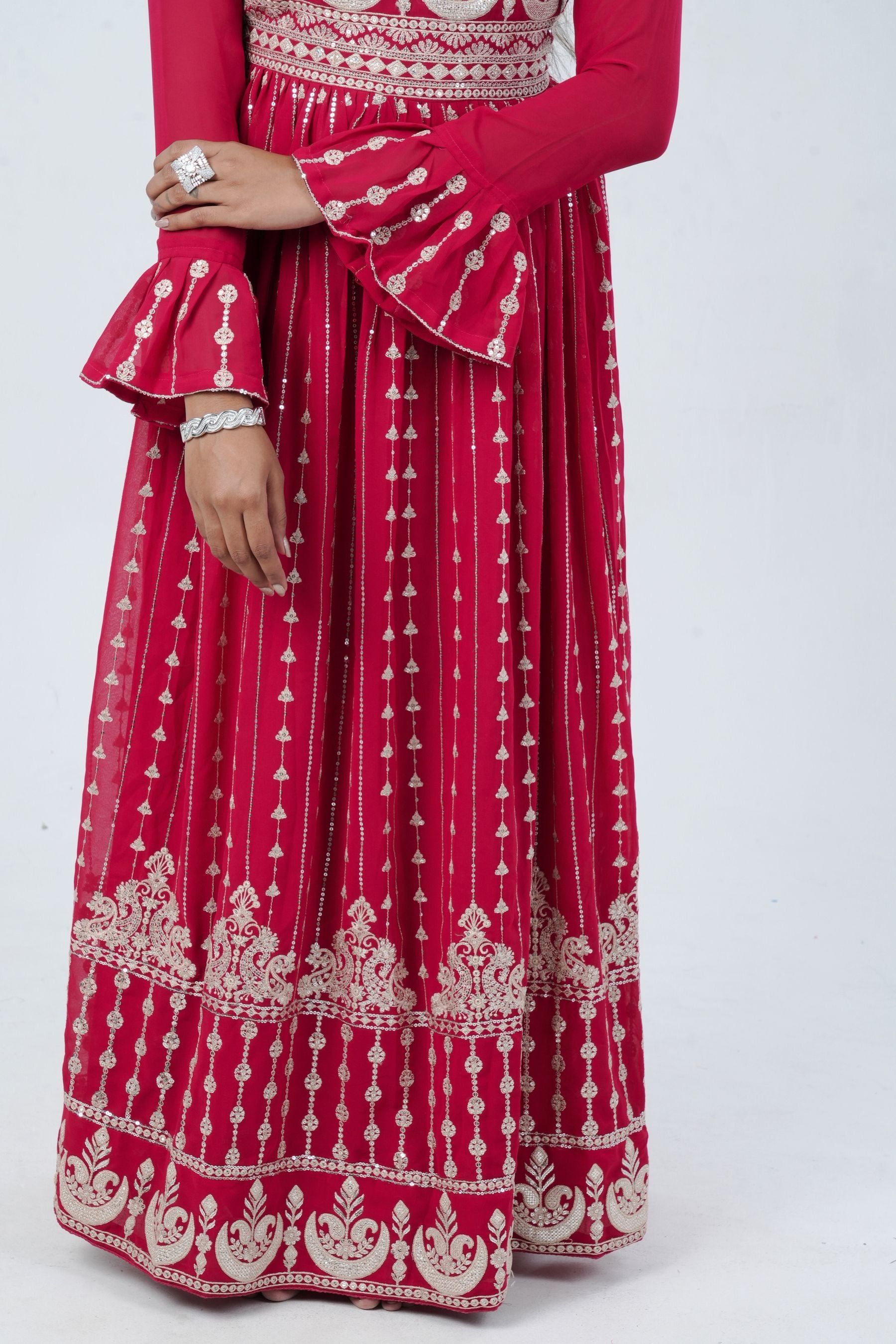 Divine Embroidered Real Georgette Kurti Top by JCS Fashions KURTI JCS Fashions