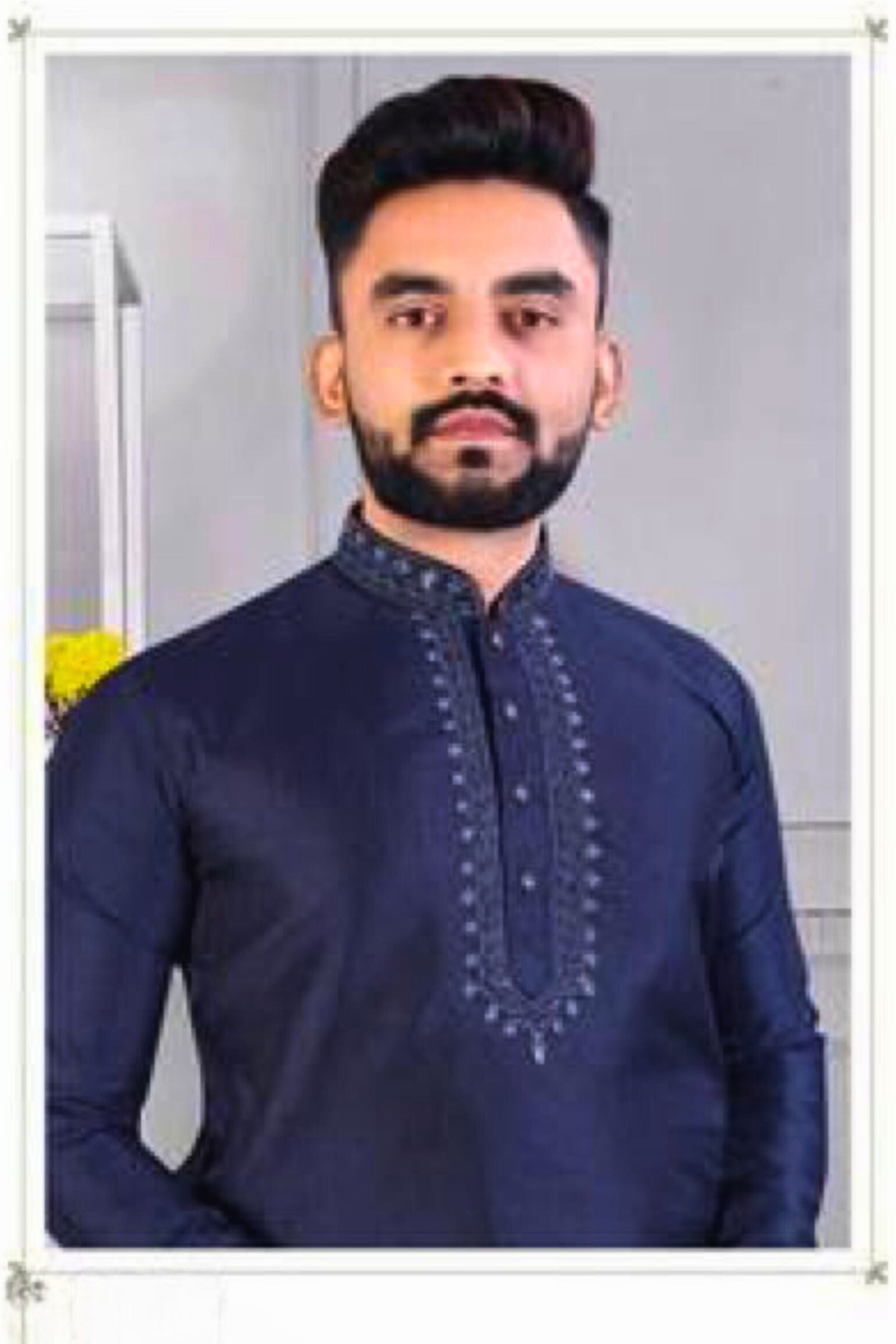 Men's Classic Corian Silk Kurta & Cotton Pajama Set -Resham Work Details Men JCS Fashions