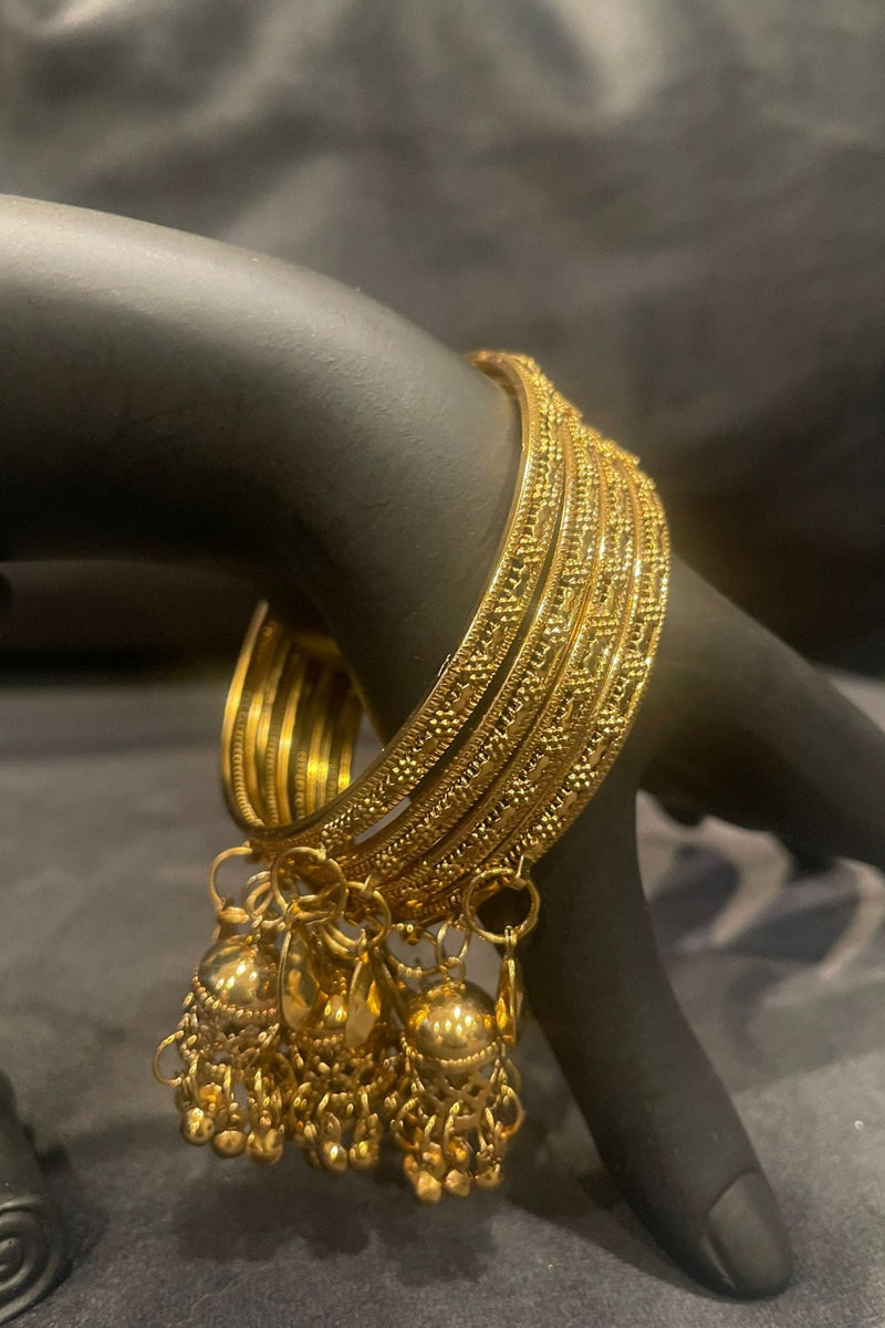 Timeless Chic: Antique Bangles with Hanging Jhumka | JCS Fashions
