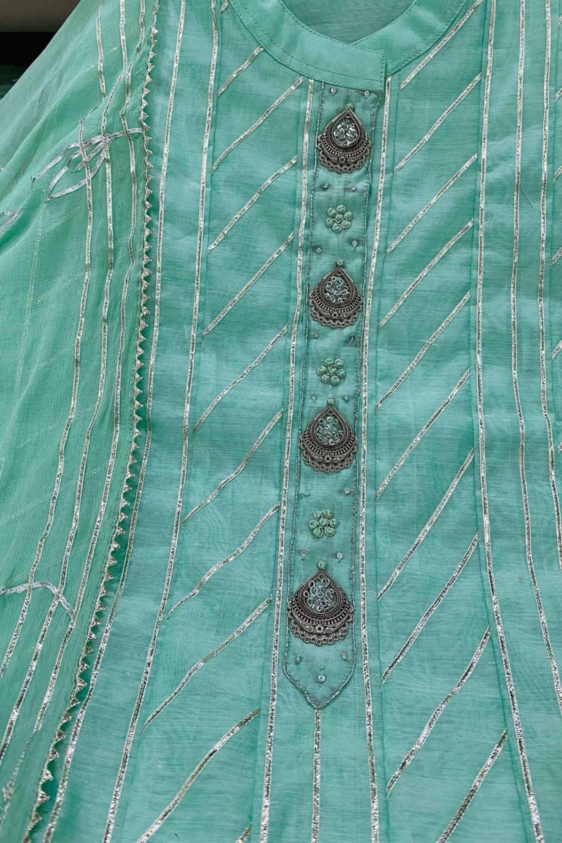 Chanderi Kurti with Cotton Lining, Silk Pants and Handloom Dupatta KURTI JCS Fashions