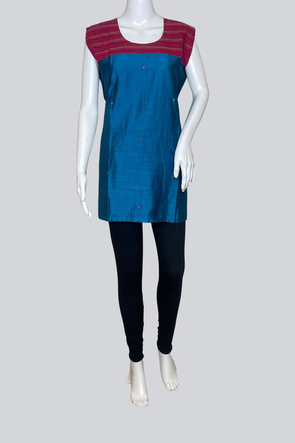 Women's Beautiful Hand Crafted Soft Silk Cotton Short Kurti