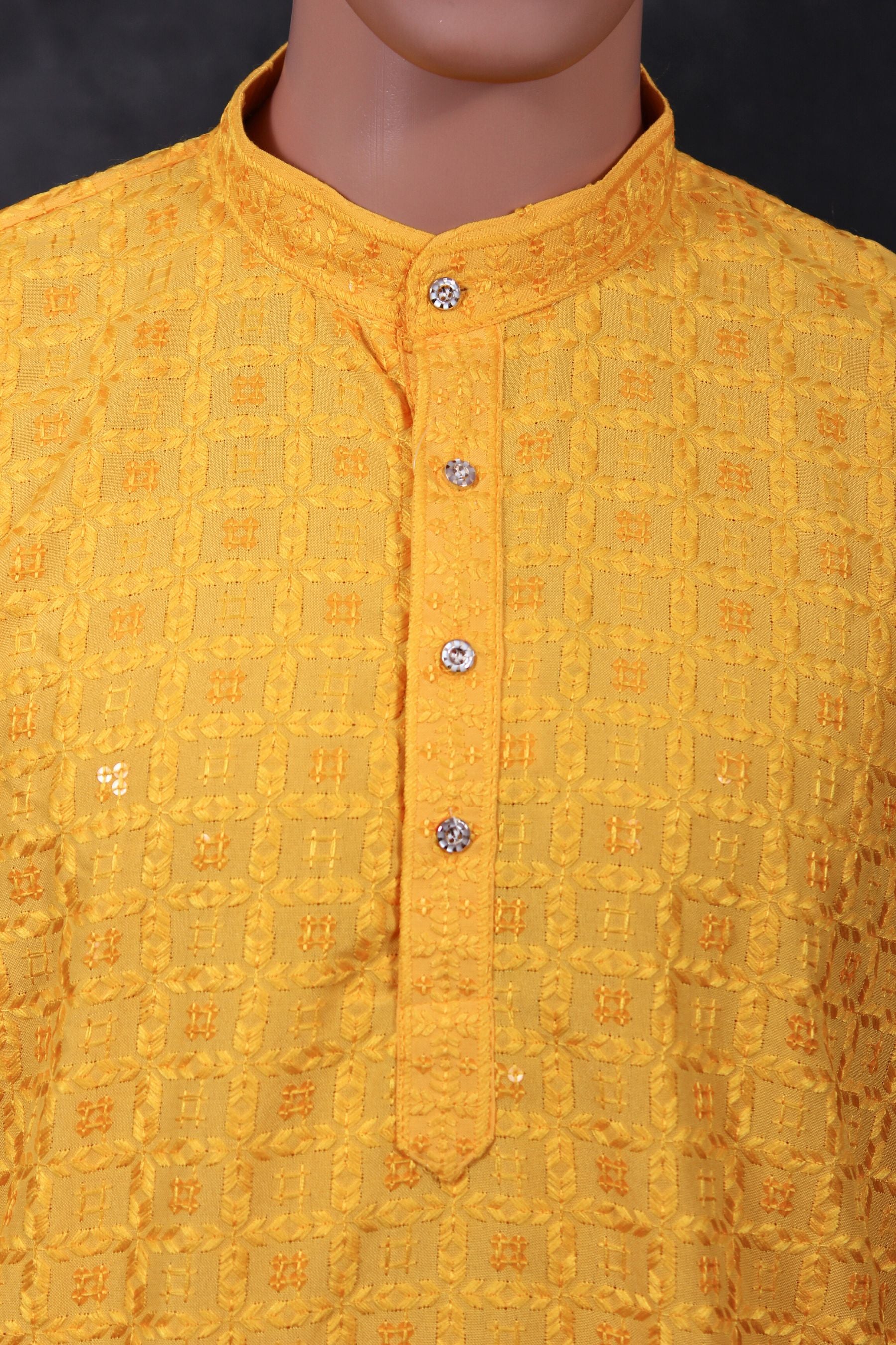 Men's Luxurious Lakhnavi Kurta - Elegant, Handcrafted Ethnic Ensemble
