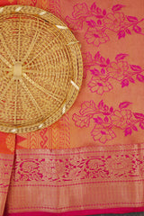 Red Double Warp Handloom Silk Saree with Design Borders - View 4 - JCS Fashions