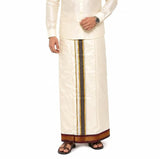 Pattu Dhoti With Ganga Jamuna Border, Art Silk