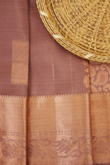 Brown Triple Warp Silk Saree with Box Butties &Grand - View 5 - JCS Fashions