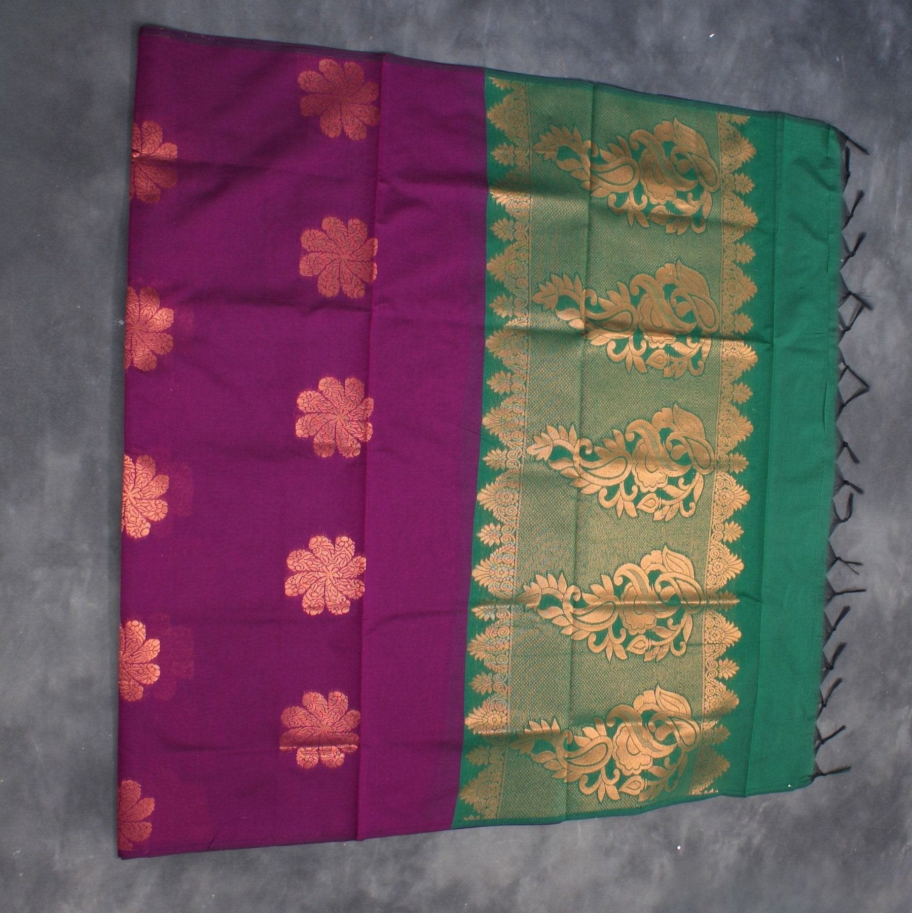 Classic Fusion Pure Silk Cotton Saree with Ethnic Elegance Redefined Saree JCS Fashions Wine 5.5 meters