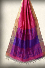 Raw Silk Saree With Contrast Pallu