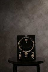 Exquisite Immitation Stone White Necklace Set - Includes Sparkling Earrings