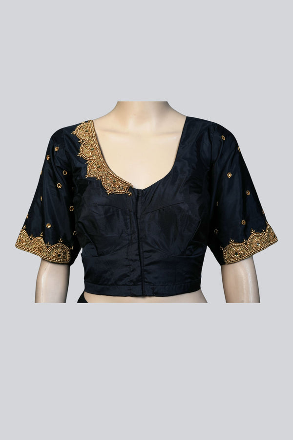 Dazzling Maggam Work Bridal Blouse with Fancy Tassels - JCS Fashions