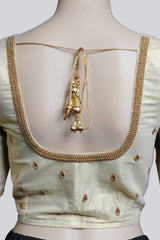 Maggam Work Blouse with Heavy Embellishments and Fancy Tassels