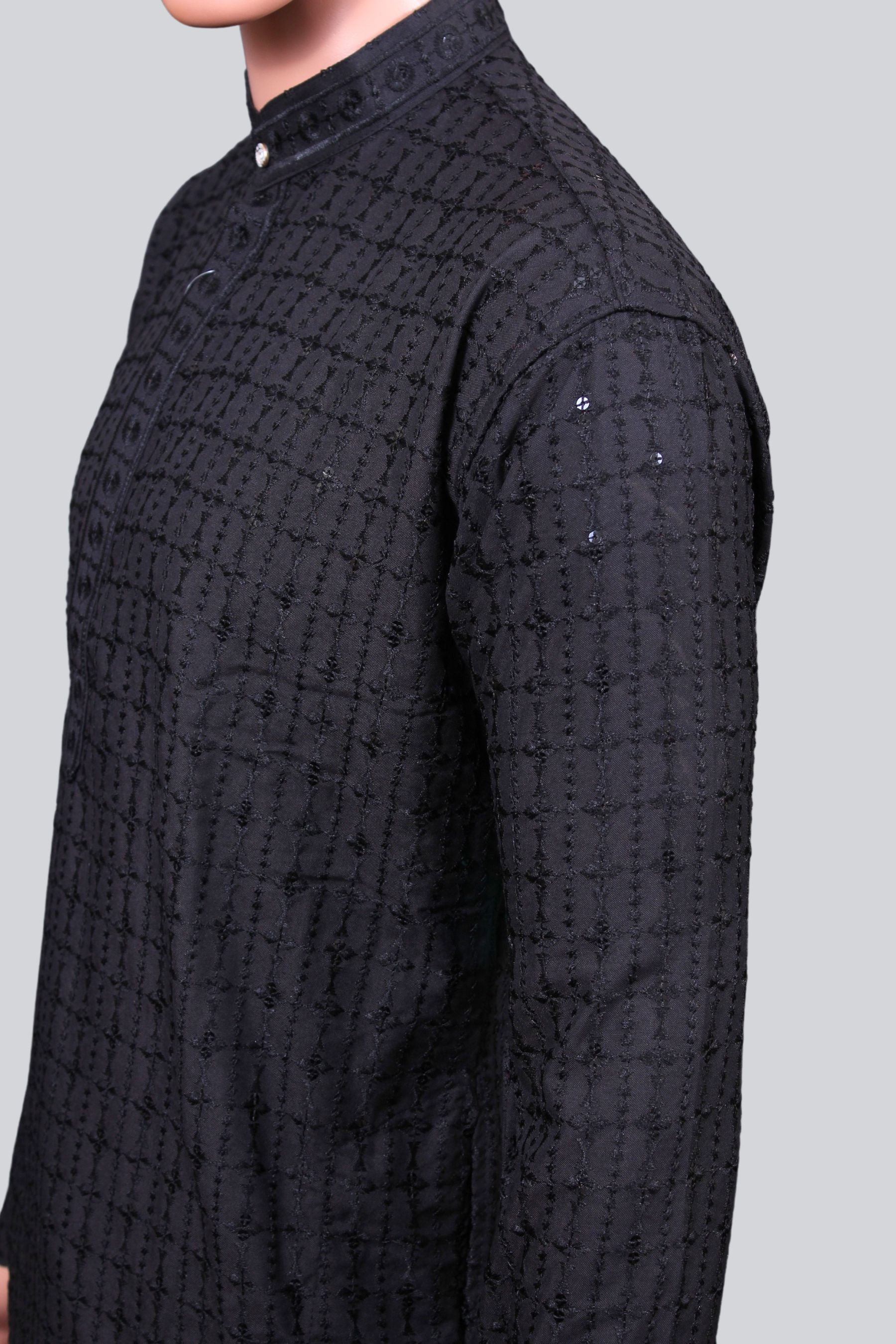 Men's Premium Lakhnavi Kurta-Traditional Embroidery & Sequence Work