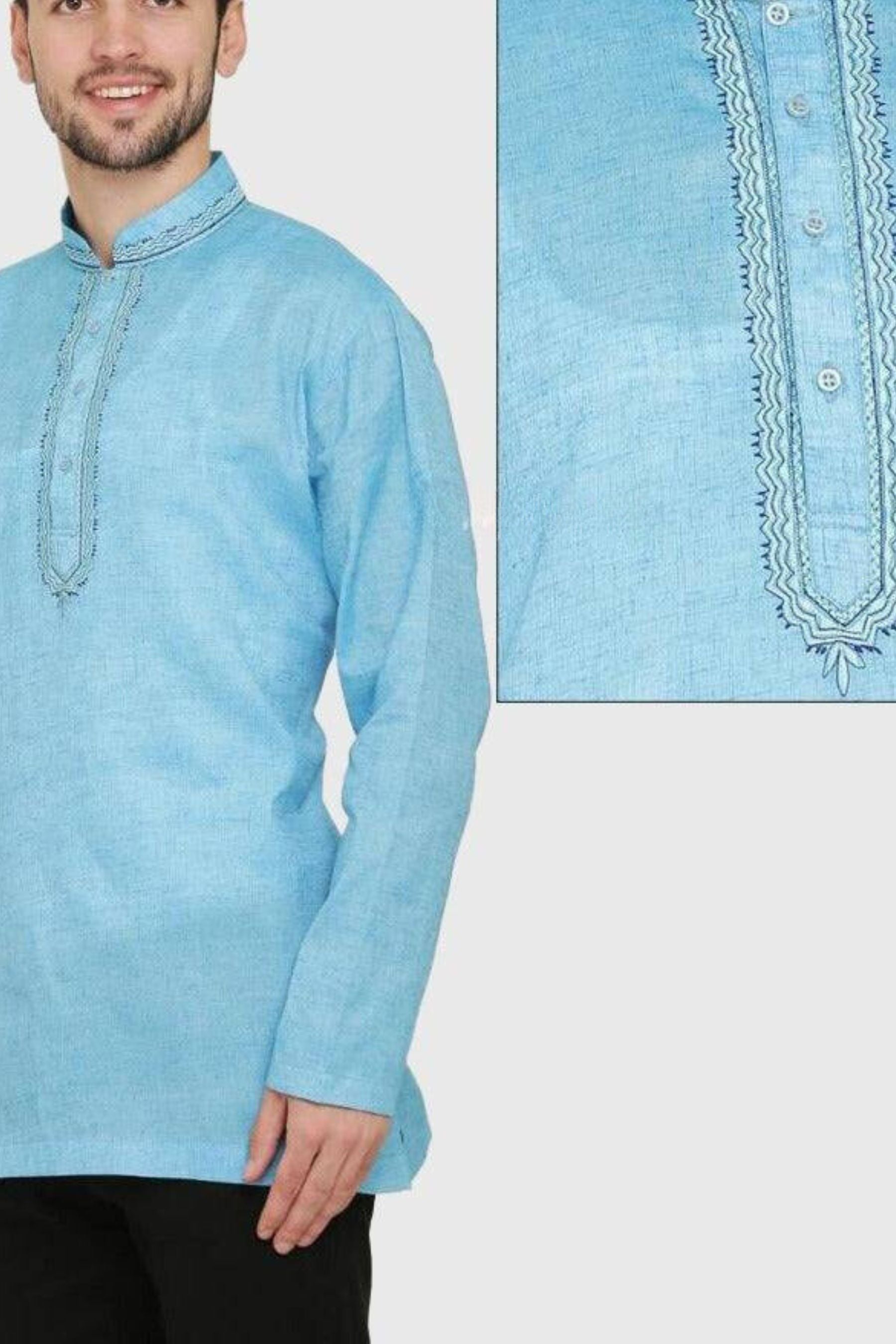 Men's Short Kurta Men JCS Fashions 38 Blue