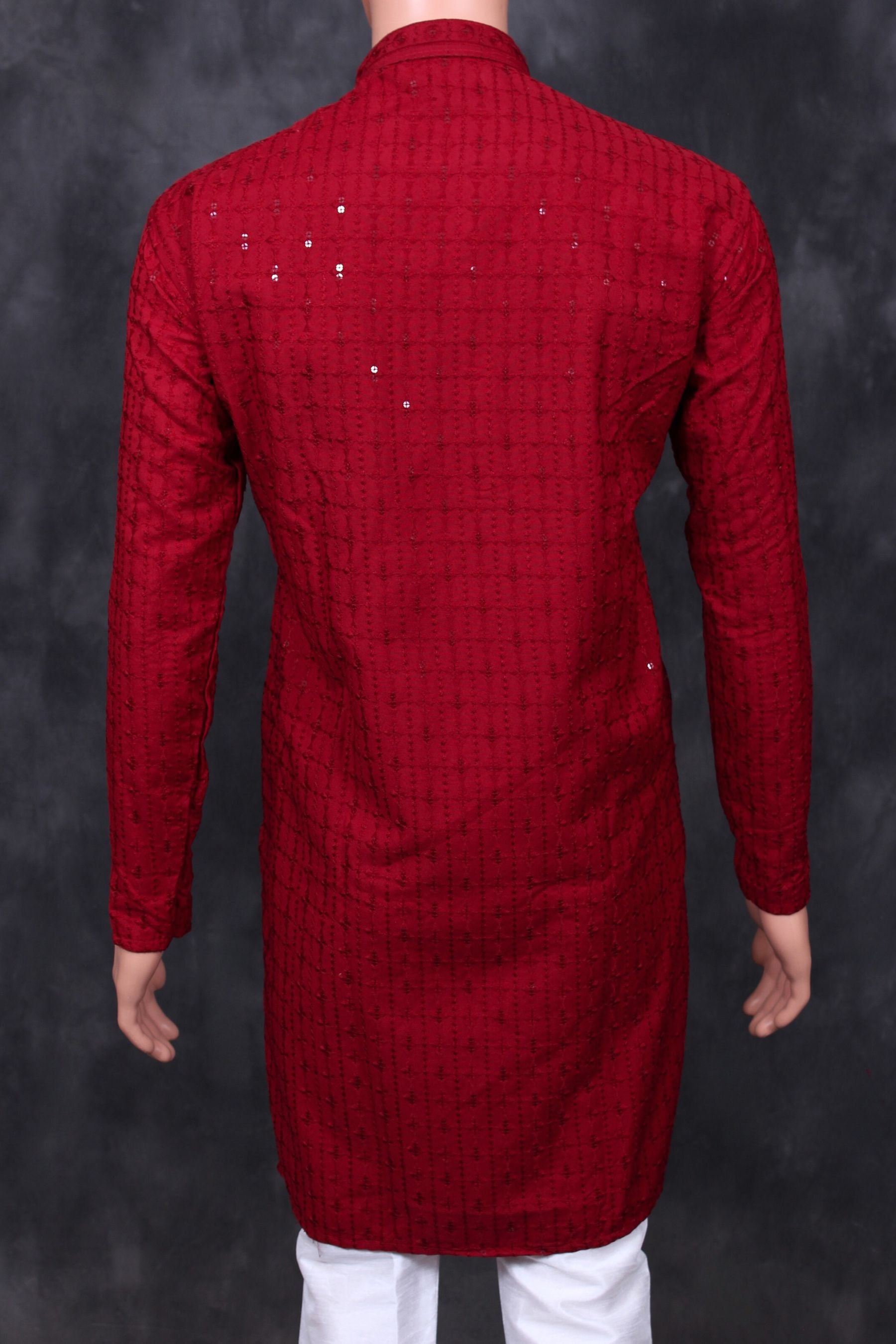 Handcrafted Men's Lakhnavi Kurta with Resham Embroidery - JCS Fashions