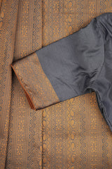 Kanchipuram Semi-Silk Saree with Rising Border & Stitched Blouse - View 6 - JCS Fashions