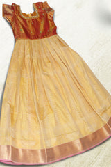 Golden Elegance: Indian Silk Frock for Girls – Stylish and Timeless