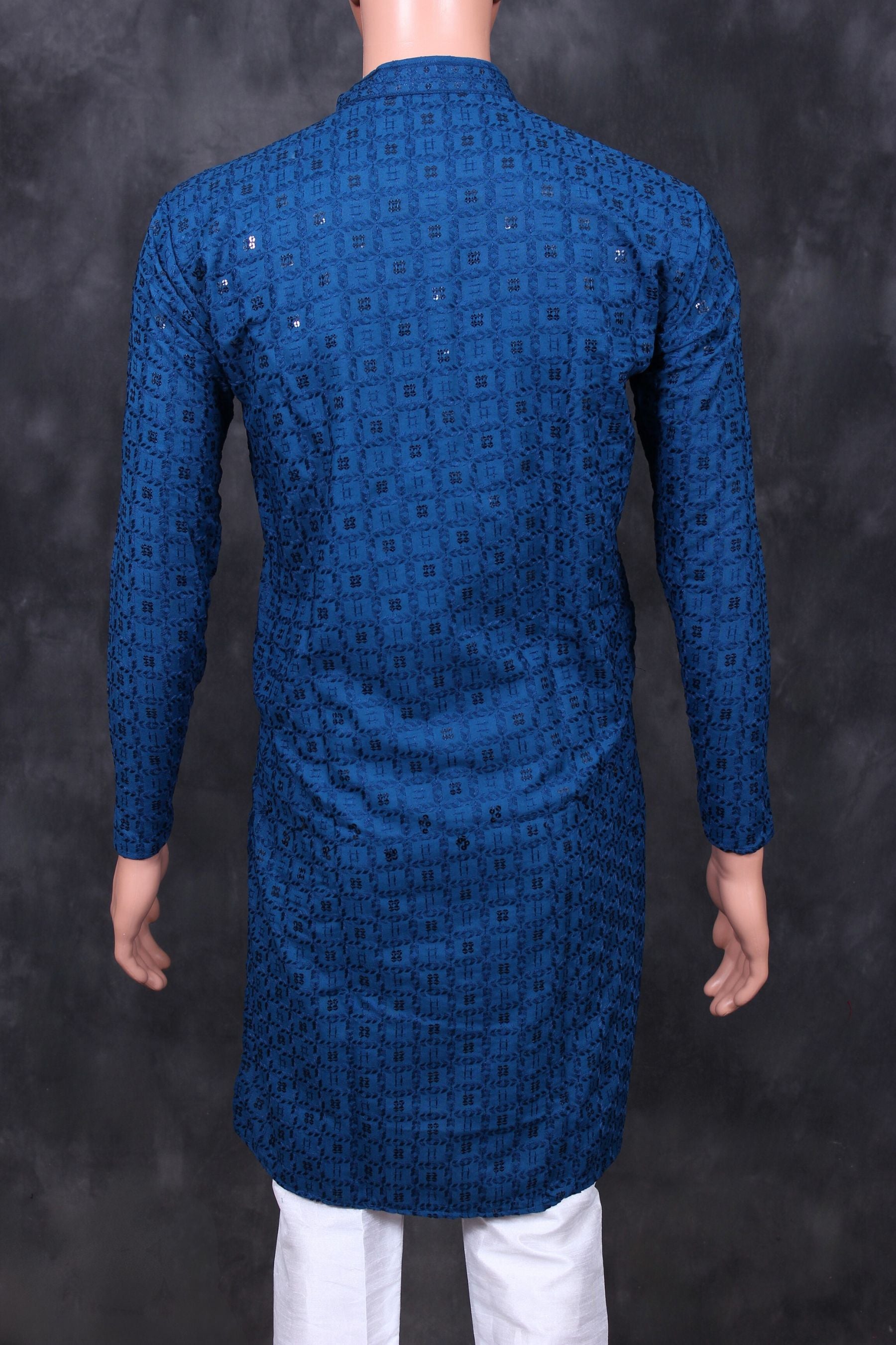 Luxurious Men's Lakhnavi Embroidered Sequin Kurta - JCS Fashions