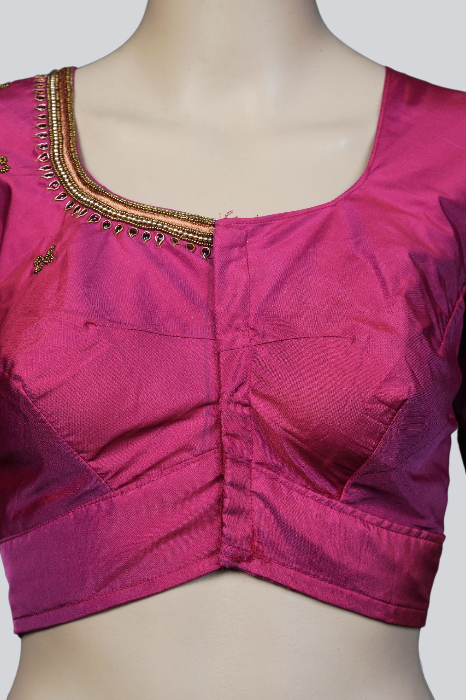 Pink Elegance: Beautiful Aari Work Blouse at JCSFashions Blouse JCS Fashions
