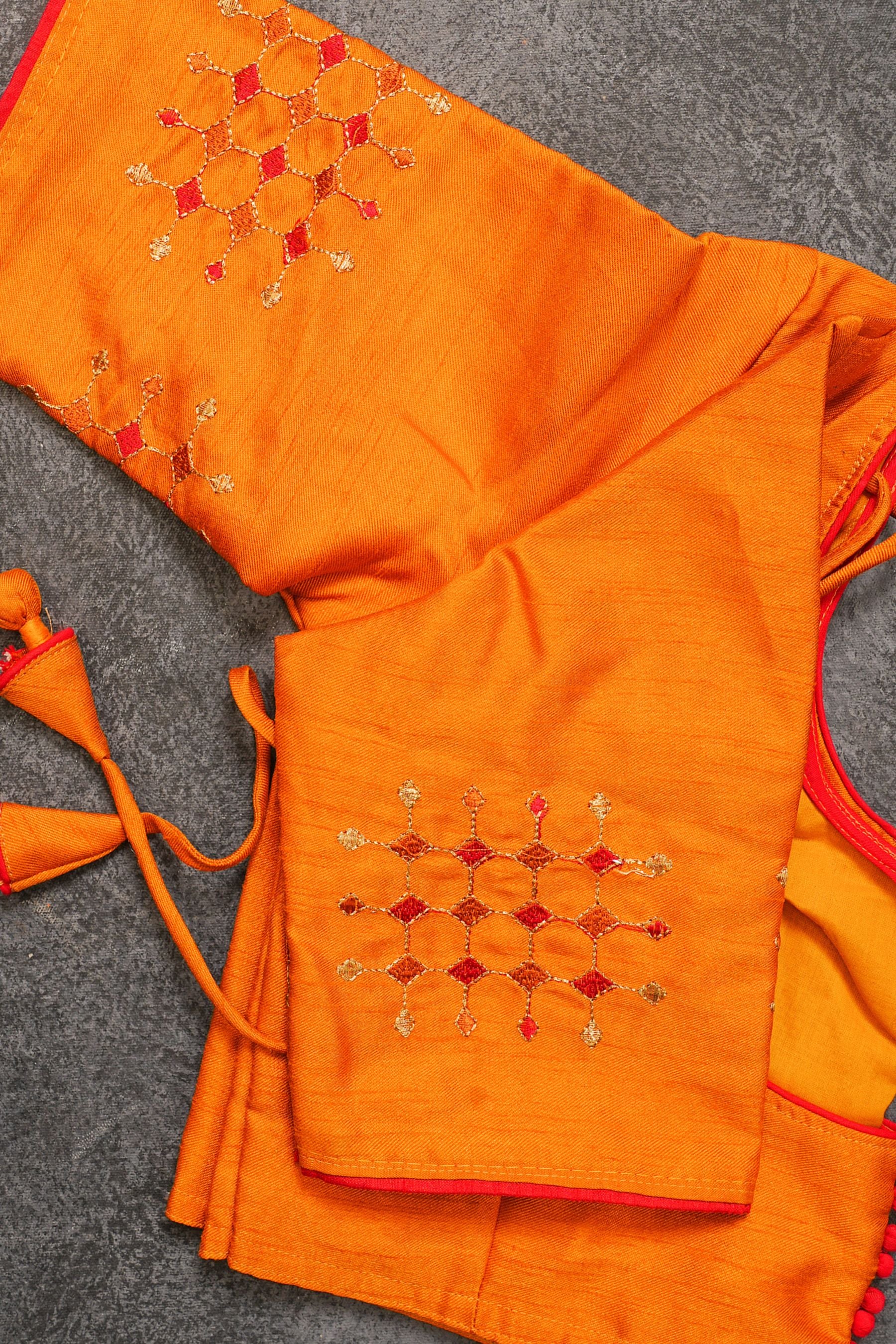 Chic Lenin Silk Embroidery Sarees: Gold Zari Weaving, Embroidery Blouse SAREE JCS Fashions