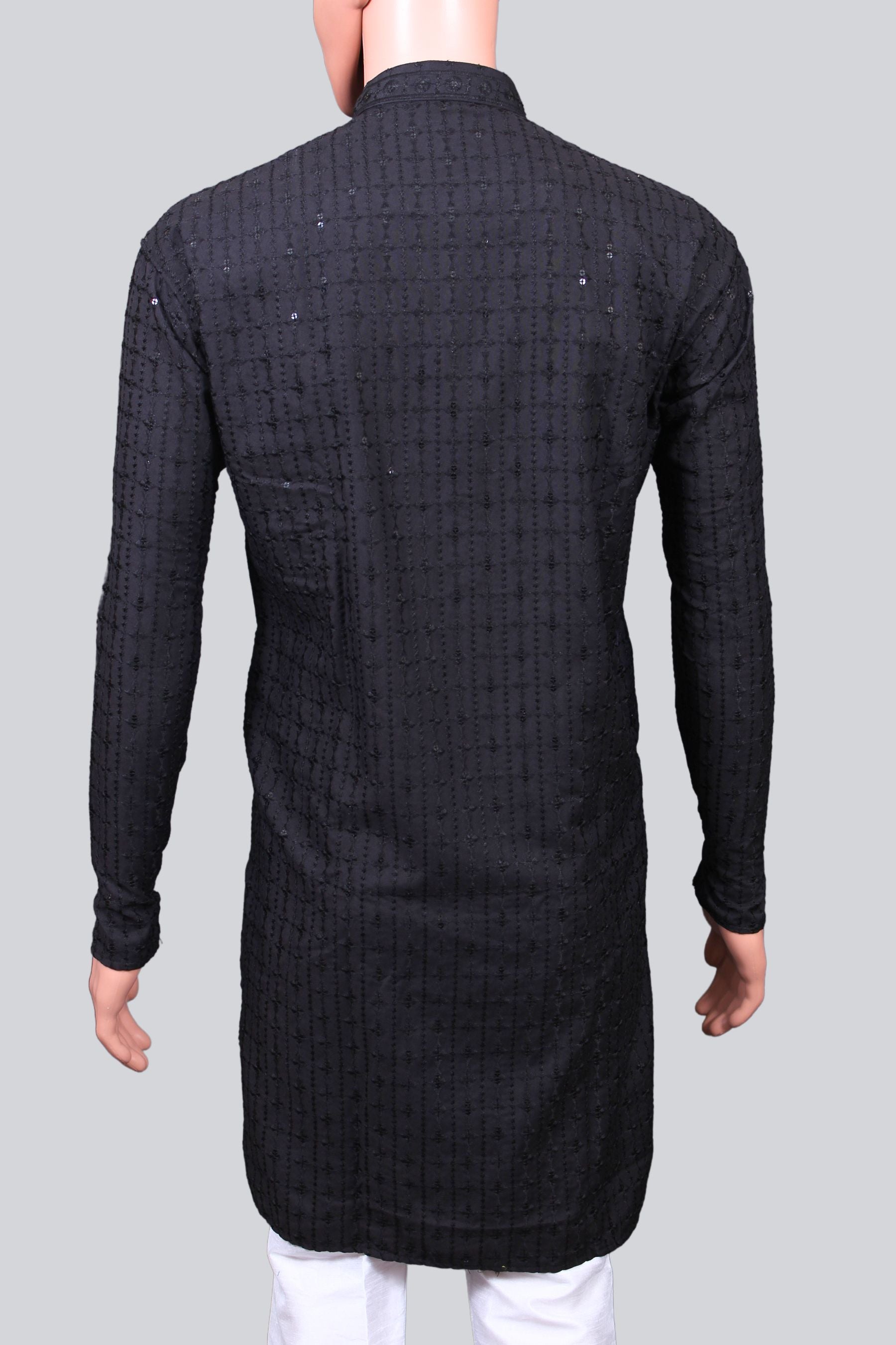 Men's Premium Lakhnavi Kurta-Traditional Embroidery & Sequence Work