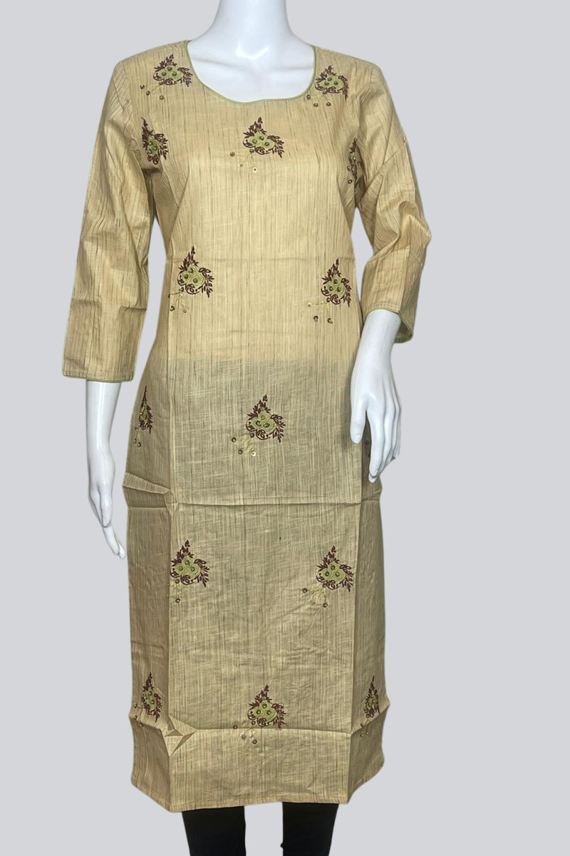 Pure Cotton Kurti with Beads & Embroidery - Comfortable & Versatile