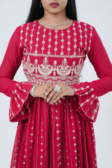 Divine Embroidered Real Georgette Kurti Top by JCS Fashions