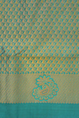Red Handloom Silk Saree with Grand Pallu & Stitched - View 8 - JCS Fashions