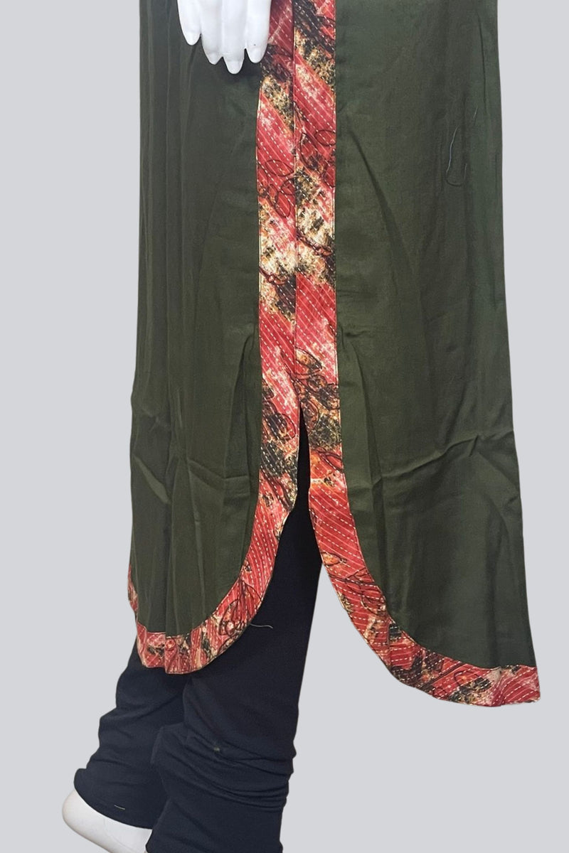 Chic Rayon Kurti with Short Overcoat | 46" Length - JCS Fashions