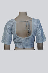 Chic Maggam Work Blouse with Stunning Back Tassels at JCS Fashions