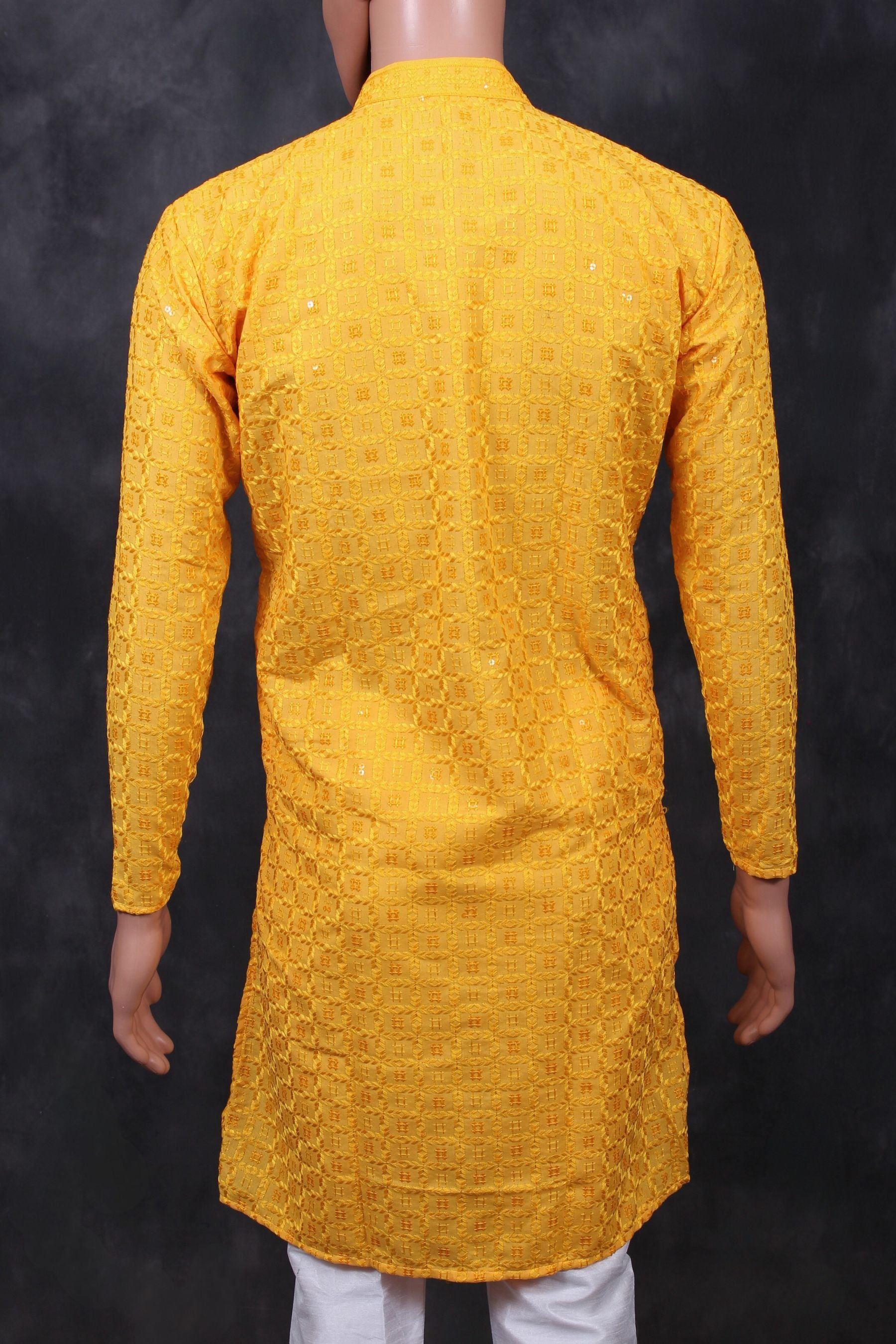 Men's Luxurious Lakhnavi Kurta - Elegant, Handcrafted Ethnic Ensemble