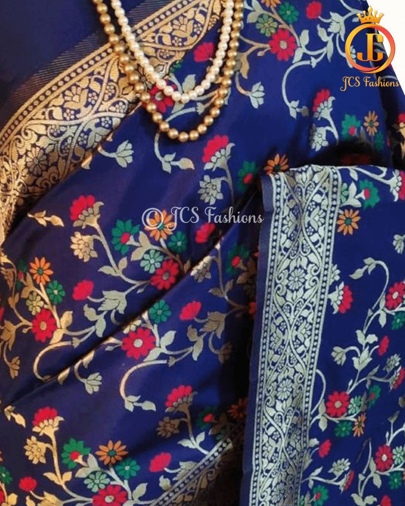 Royally Beautiful Banarasi Silk Saree with Stitched Blouse - Lightweight