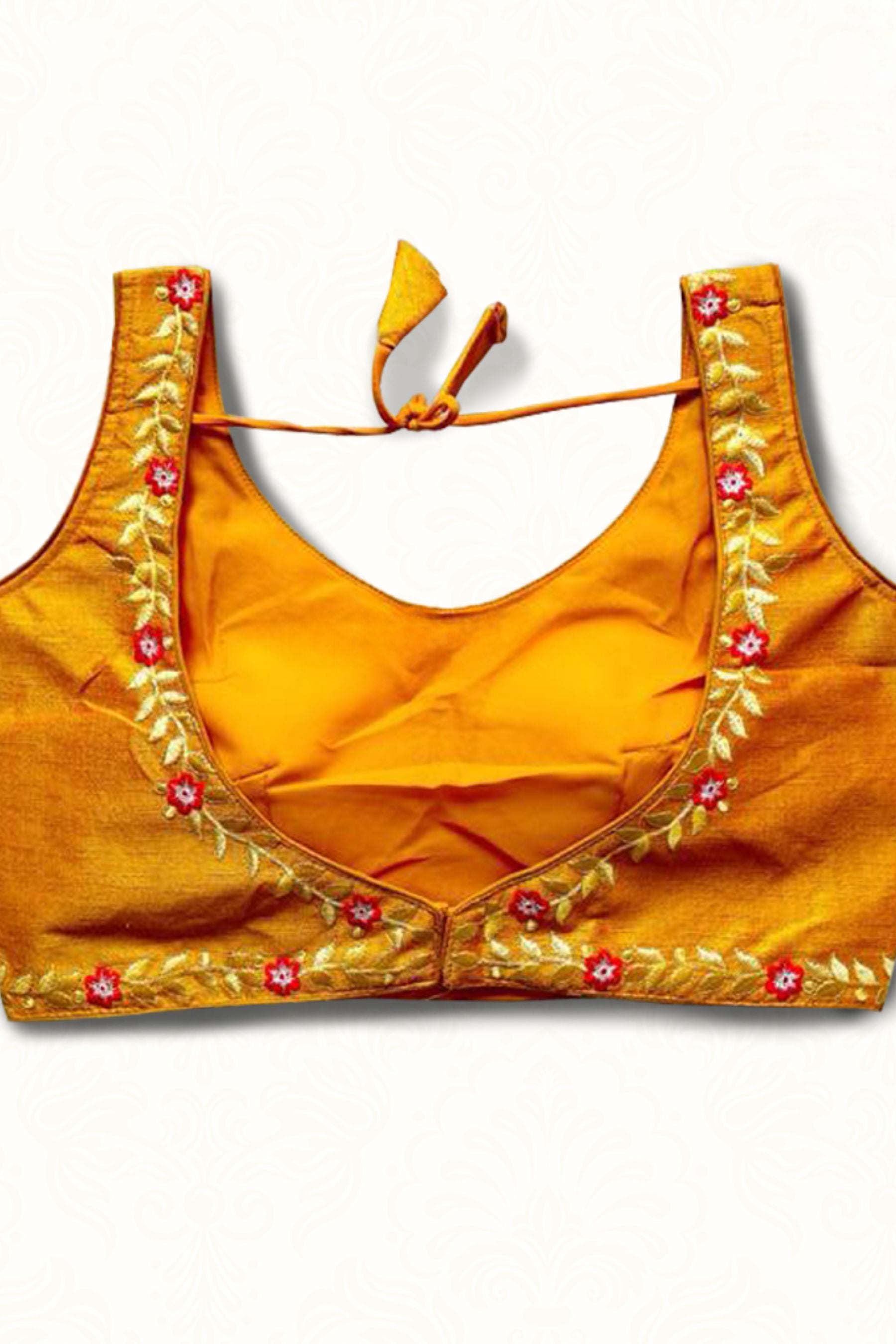 Heavy Phantom Silk Blouse with tone to tone machine embroidery work Blouse JCS Fashions