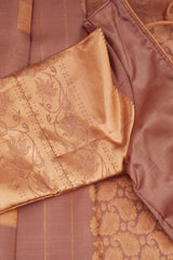 Brown Triple Warp Silk Saree with Box Butties &Grand - View 8 - JCS Fashions