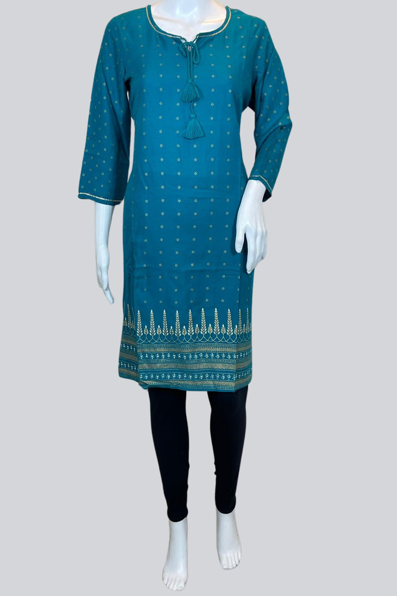 Branded Cotton Kurti with Foil Print Design by JCS Fashions