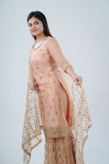 Ethnic Elegance: Soft Net Sharara - Perfect for Special Occasions