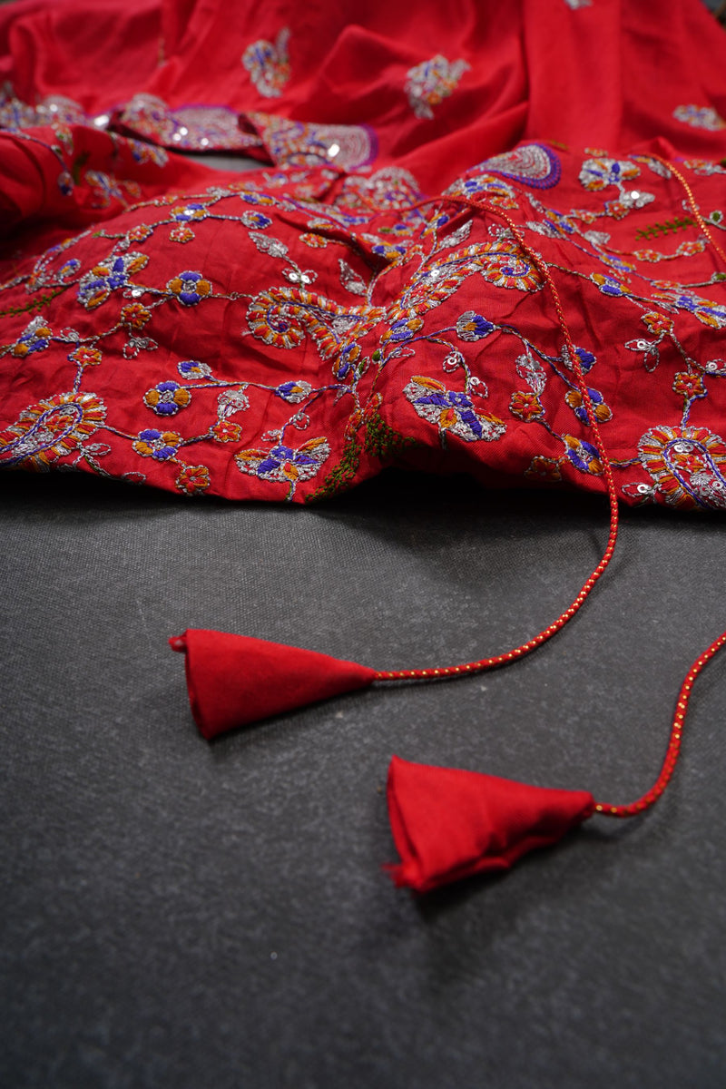 Premium Rajwadi Silk Embellished Saree With Latkan Blouse
