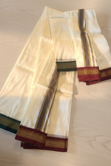Pattu Dhoti With Ganga Jamuna Border, Art Silk