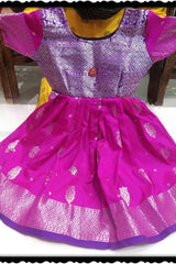 Sparkling Silver Banaras Frocks for Little Angels By JCS Fashions